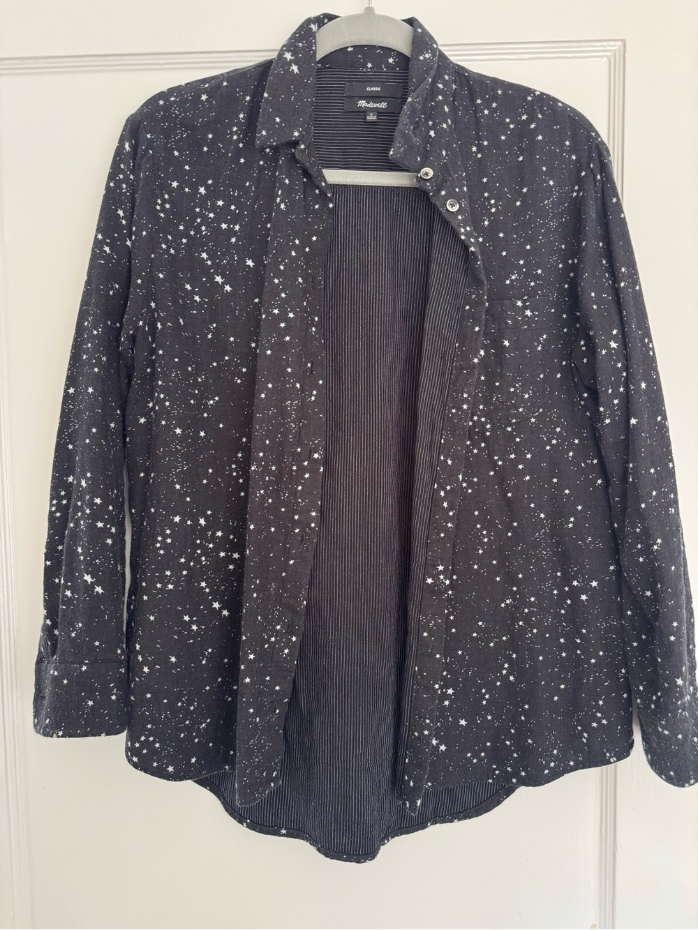 Madewell Black Star-Print double cloth button down